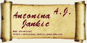 Antonina Jankić vizit kartica